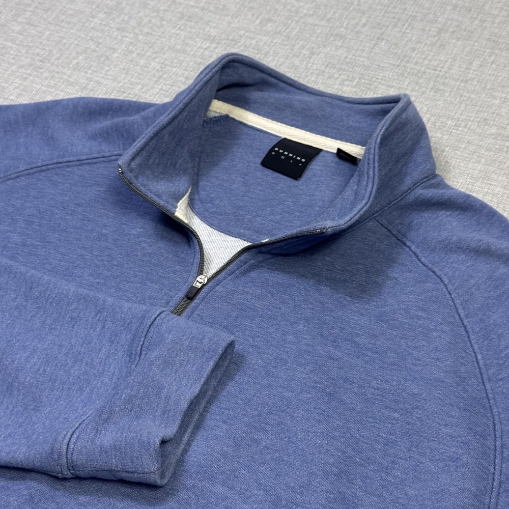 Dunning Golf 1/4 Zip Pullover Sweatshirt Mens XL Blue Mock Neck Performance